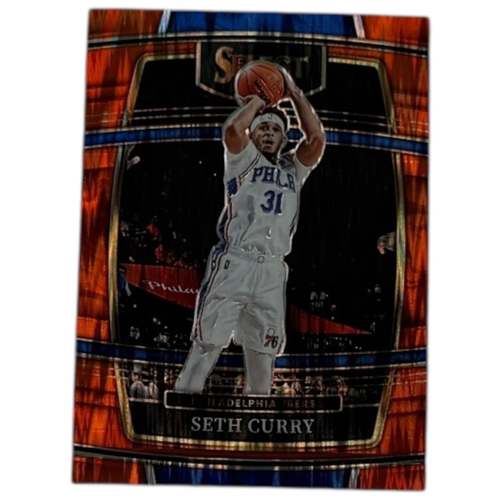 2021-22 9880E Panini Select ORANGE FLASH PRIZM Seth Curry Philadelphia 76ers #84
